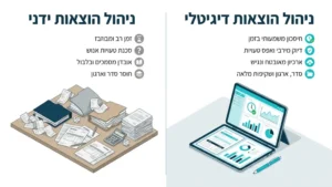 בעל עסק עובר מניירת מבולגנת לניהול הוצאות דיגיטלי באמצעות מערכת חכמה