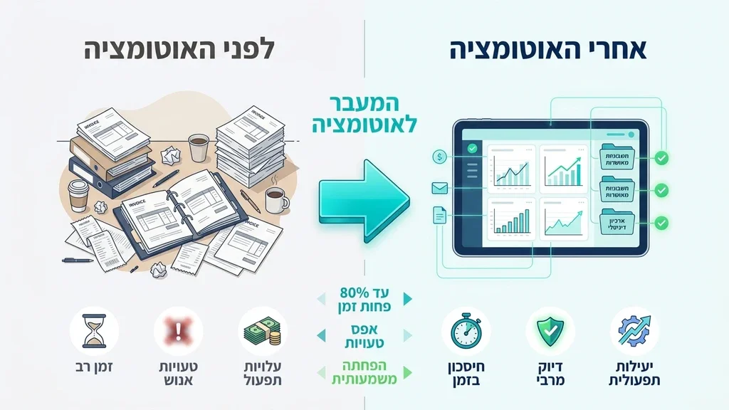 מעבר מניירת מבולגנת לאוטומציית חשבוניות ספקים חכמה